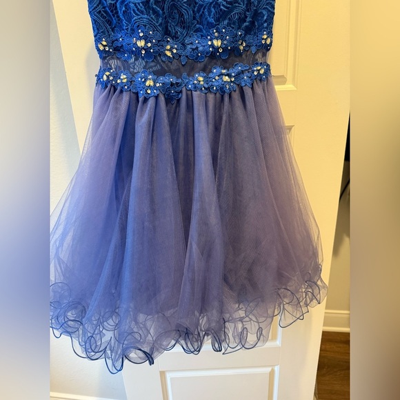 May Queen Couture USA Dress Sequined Prom Formal Cocktail HOCO Size 10 Blue - Picture 14 of 16